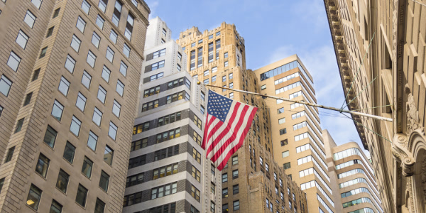 Flag on building